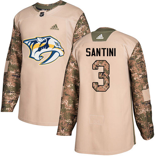 Adidas Predators #3 Steven Santini Camo Authentic 2017 Veterans Day Stitched Youth NHL Jersey